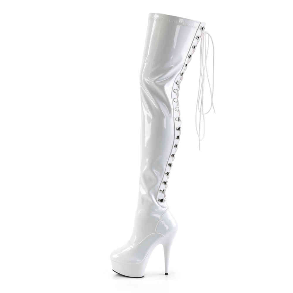 Pleaser Pleaser Overknee Boots DELIGHT3063 White | Attitude Pleaser Pleaser Overknee Boots DELIGHT3063 White | Attitude